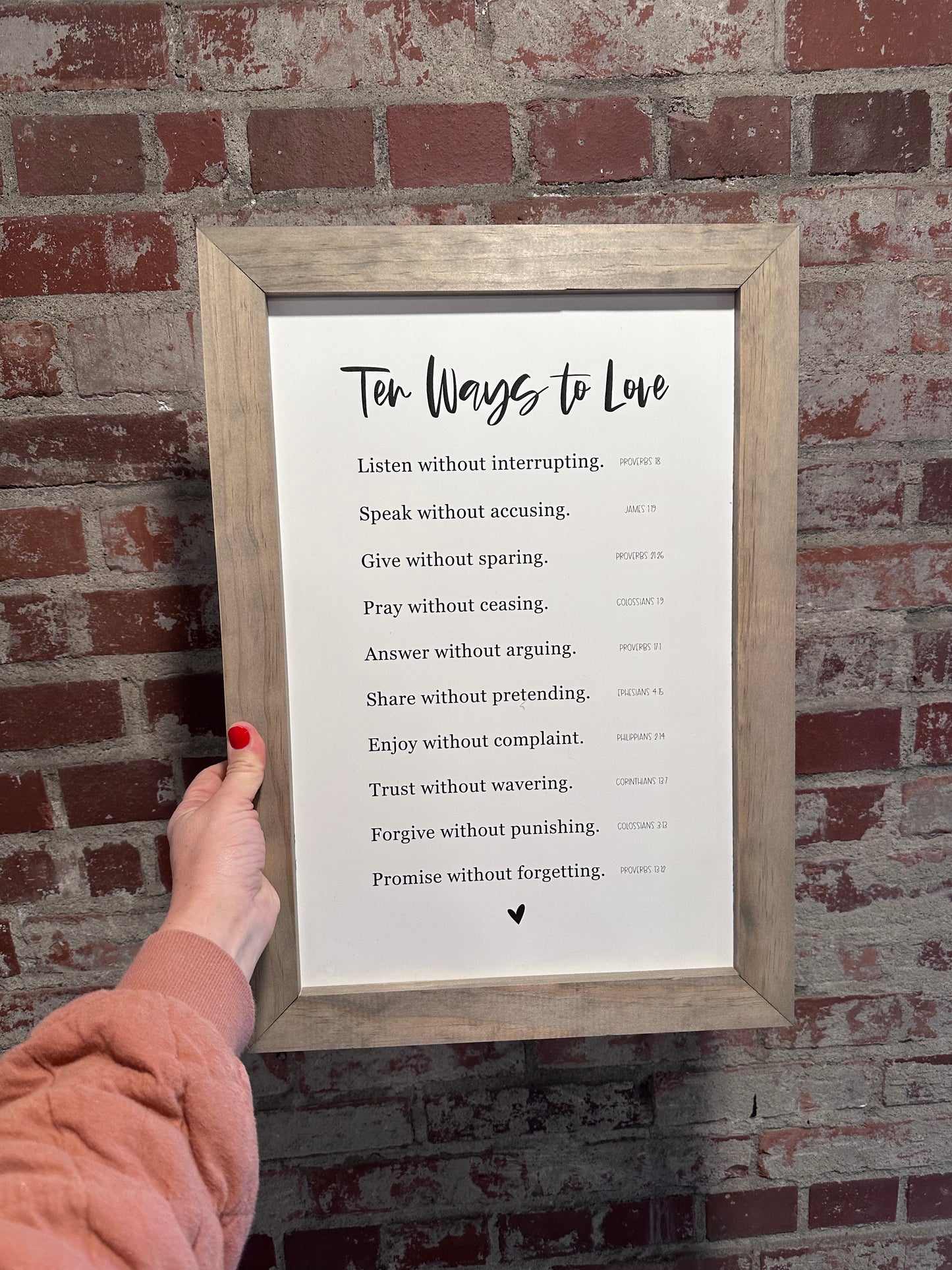 10 Ways to Love, Biblical Sign