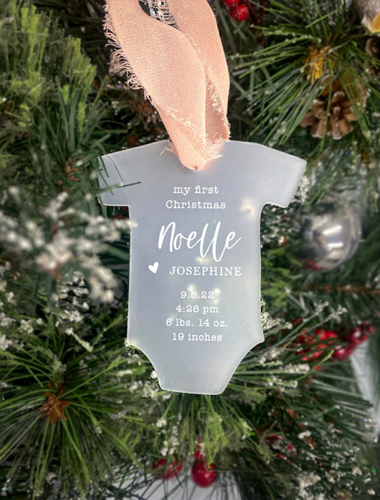 My First Christmas Baby frosted acrylic ornament