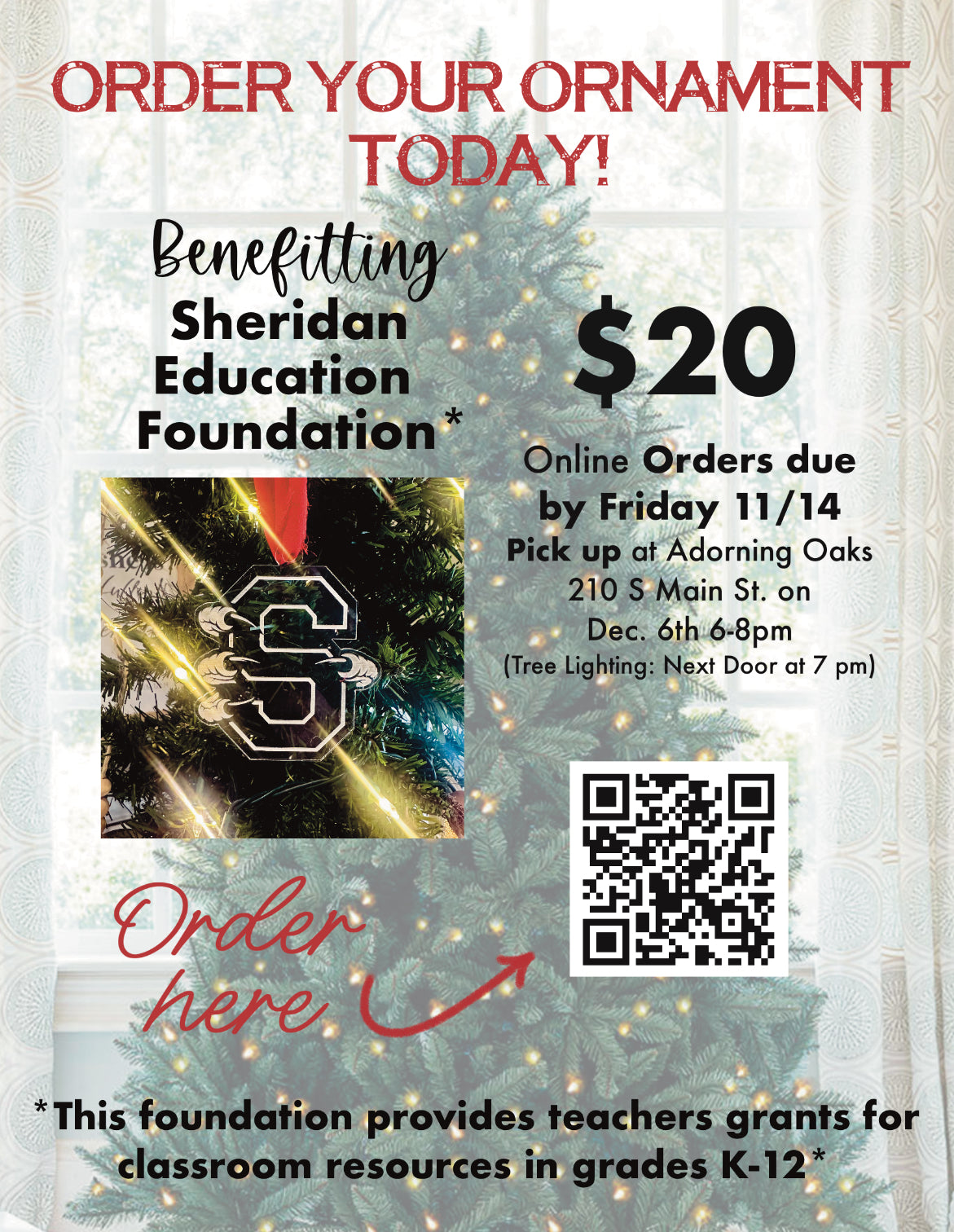 Sheridan Ornament - Benefitting The Sheridan Education Foundation