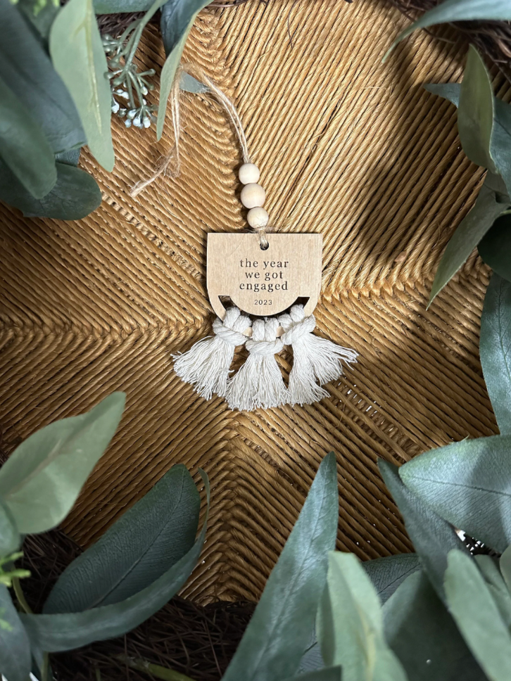 the year we got engaged Wooden Ornament
