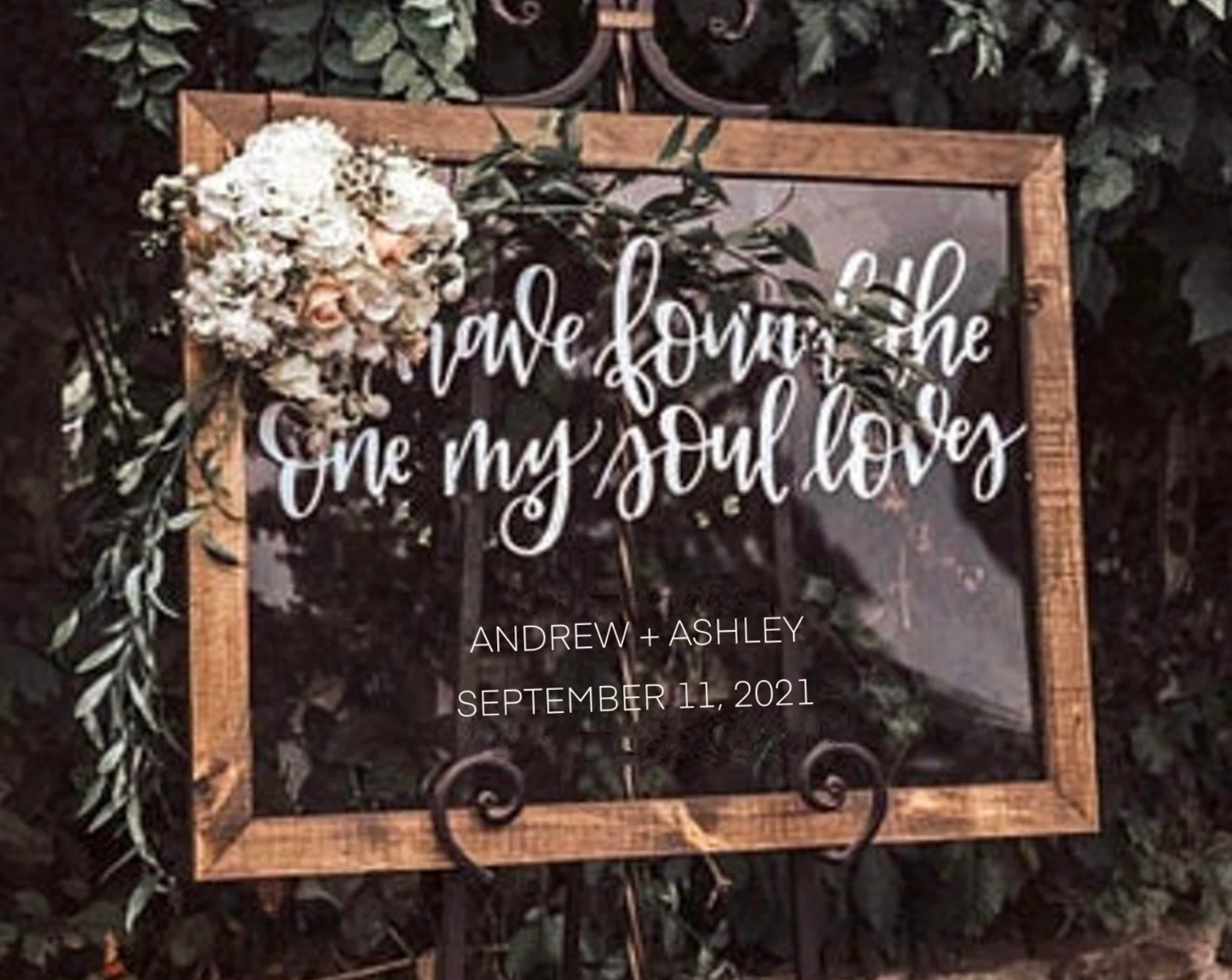 Clear Acrylic Wedding Sign, Christian Wedding, Bible Verse Song of Solomon 3:4, I have found the one my soul loves