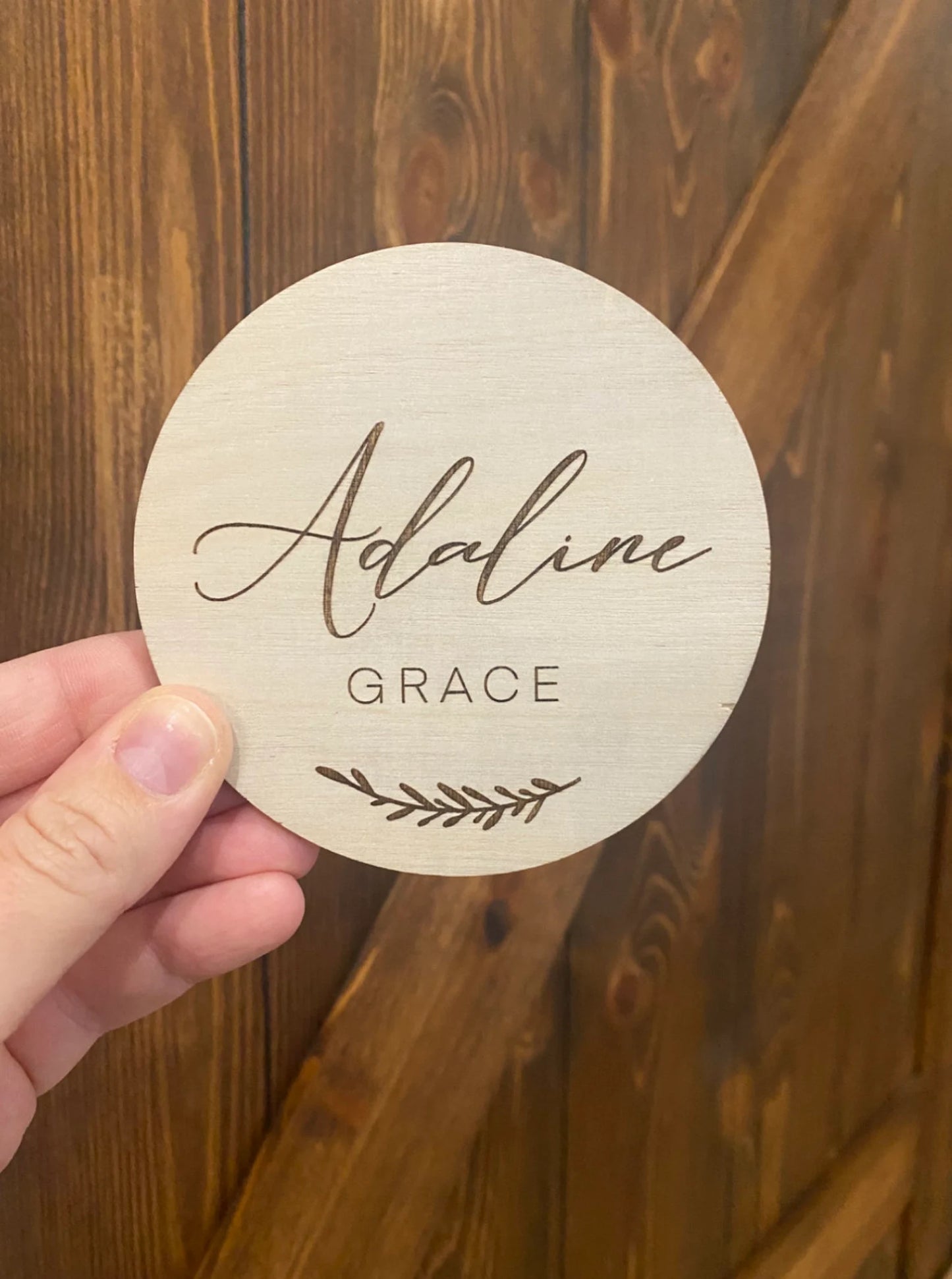 Wooden Baby Announcement Name Sign