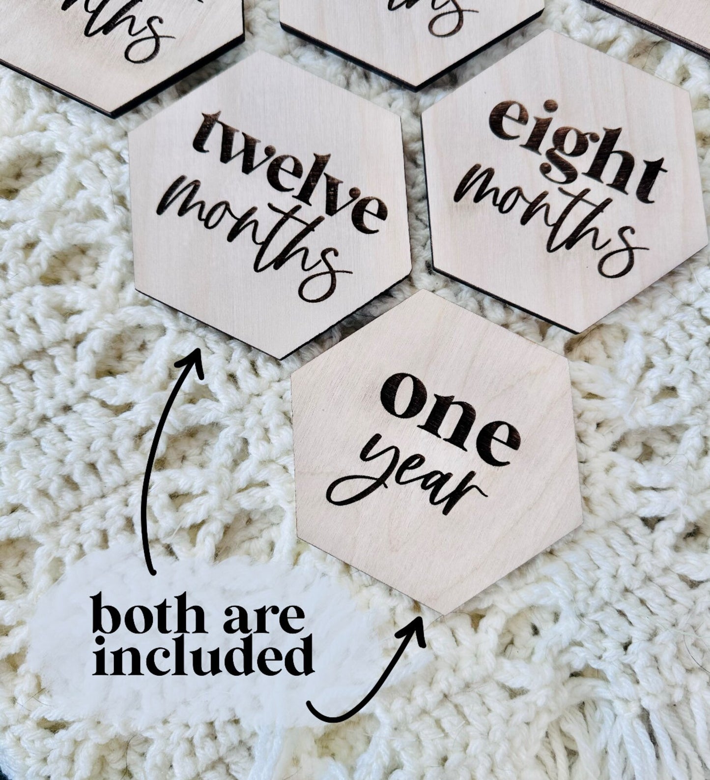 Wooden Baby Monthly Milestone Markers