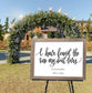 "I have found the one my soul loves" White Wedding Sign with Handwritten Font