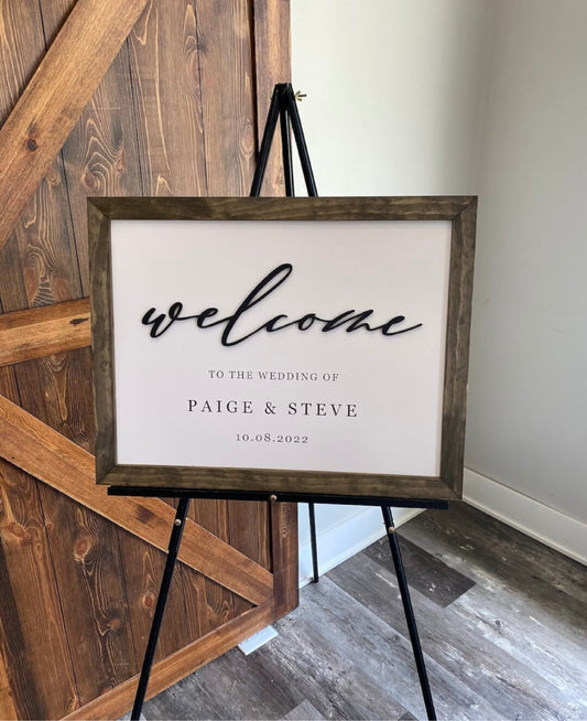 3D Acrylic Welcome Wedding Sign
