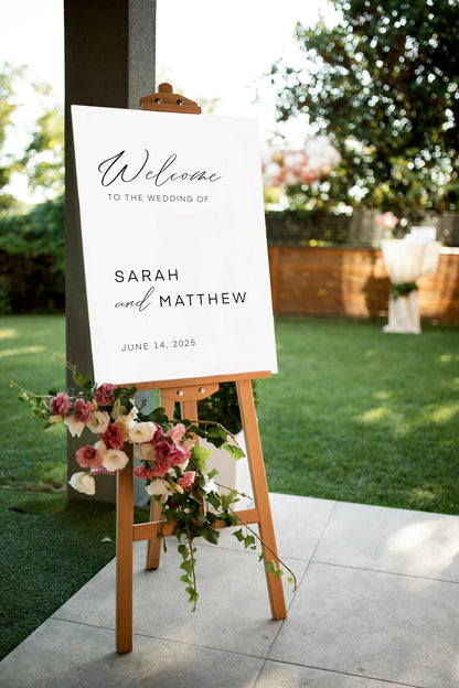 Wedding Entrance Welcome Sign with Cursive Font