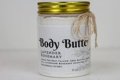 Body Butter Lavender Rosemary Jar close up