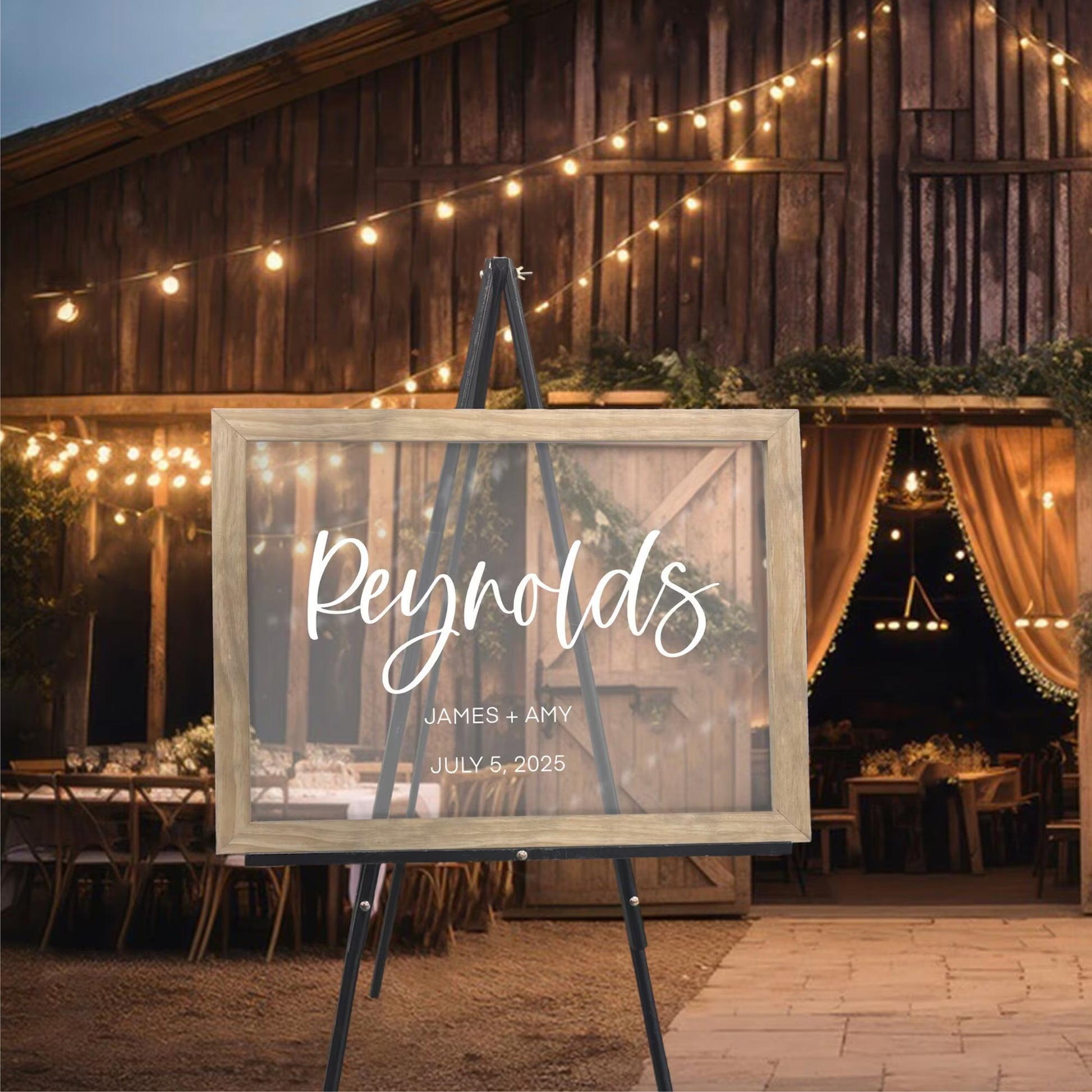 Frosted Acrylic Wedding Welcome Sign with Script Font