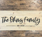 Wood Family Name Sign