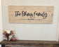Wood Family Name Sign