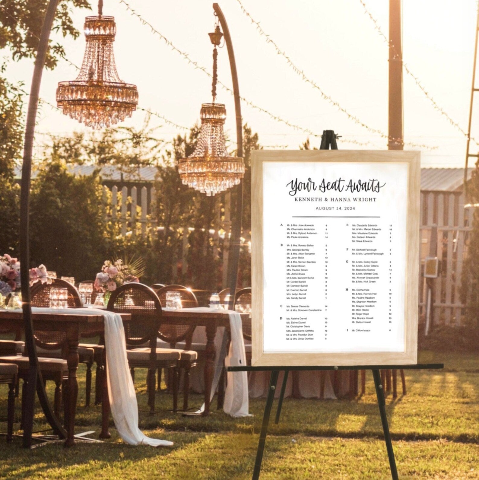 Wedding seating chart frame 60 photos - Astyledwedding.com