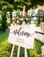 White Wedding Welcome Sign with Handwritten Font