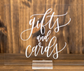 Gifts and Cards Clear Acrylic Wedding Sign, With Clear or Wooden Stand
